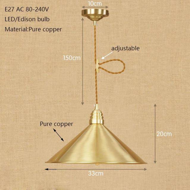 Suspension design à LED avec abat-jour doré Iron Loft