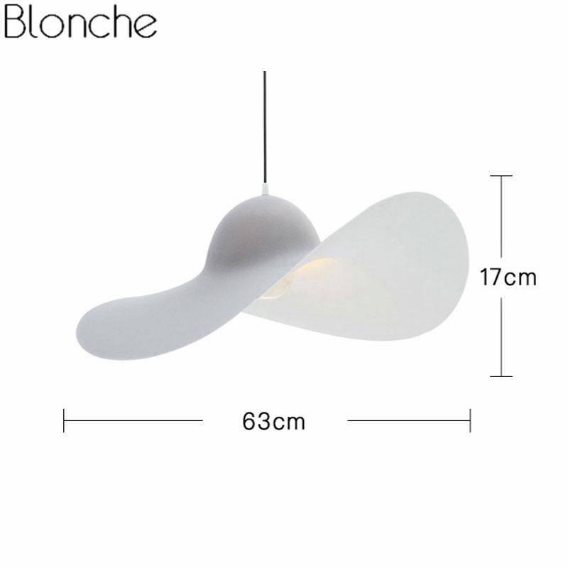 Suspension design LED blanche ondulée Hat