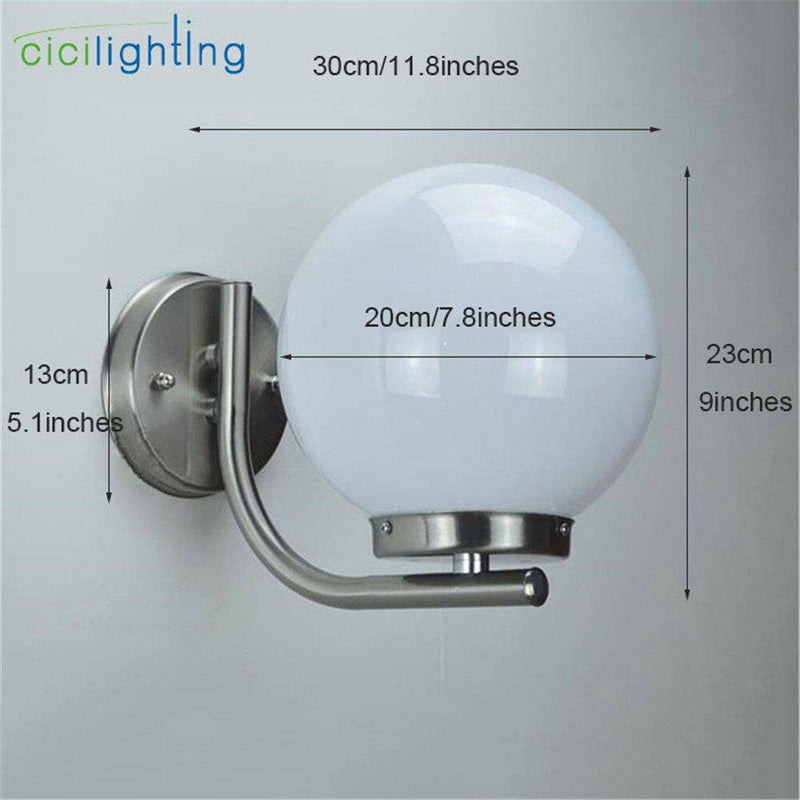 Applique murale argenté et boule en verre Ball