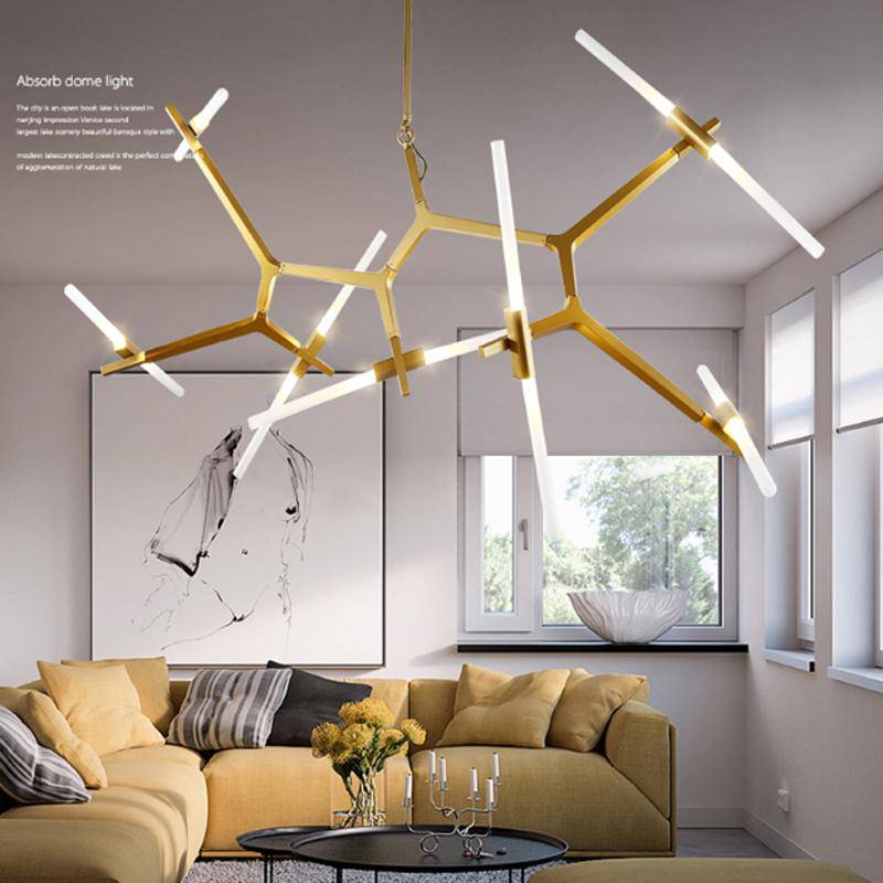 Lustre design scandinave avec plusieurs branches en tube