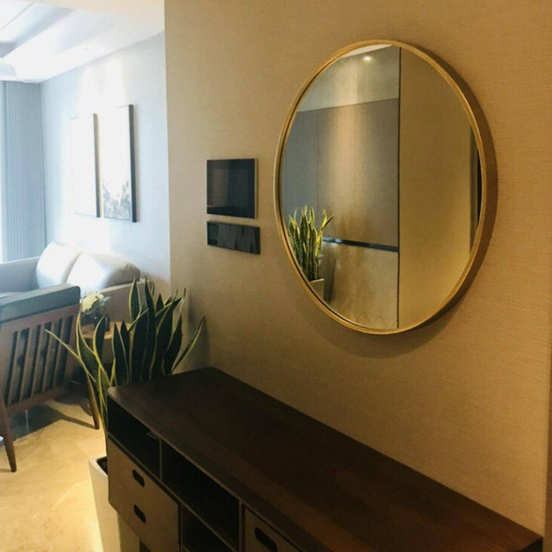 Miroir mural rond doré European