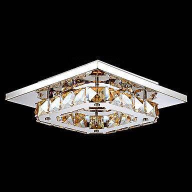 Plafonnier chromé LED carré en cristal Sala