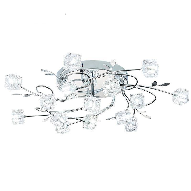 Plafonnier LED chromée avec cubes en verre