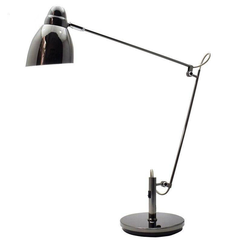 Lampe de bureau LED moderne en métal avec abat-jour arrrondi