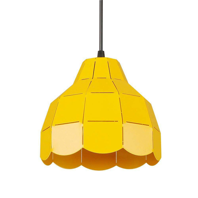 Suspension design à LED avec abat-jour en céramique colorée