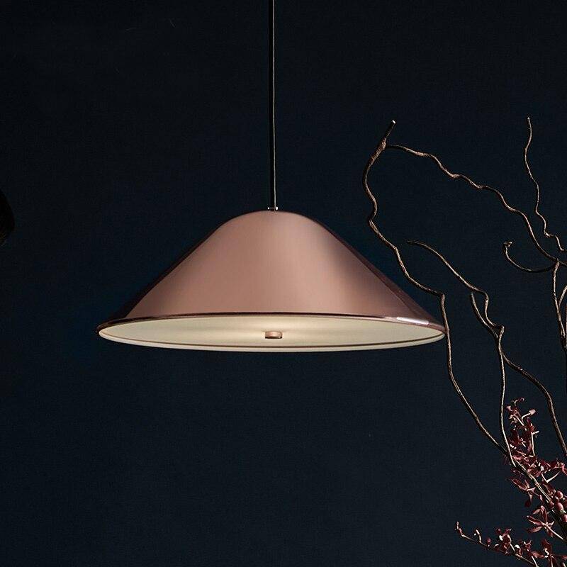 Suspension design LED avec abat-jour arrondi rose gold Loft