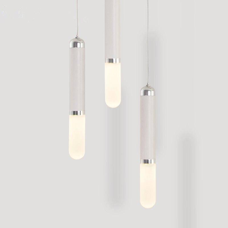 Suspension LED design cylindre blancs Vintage