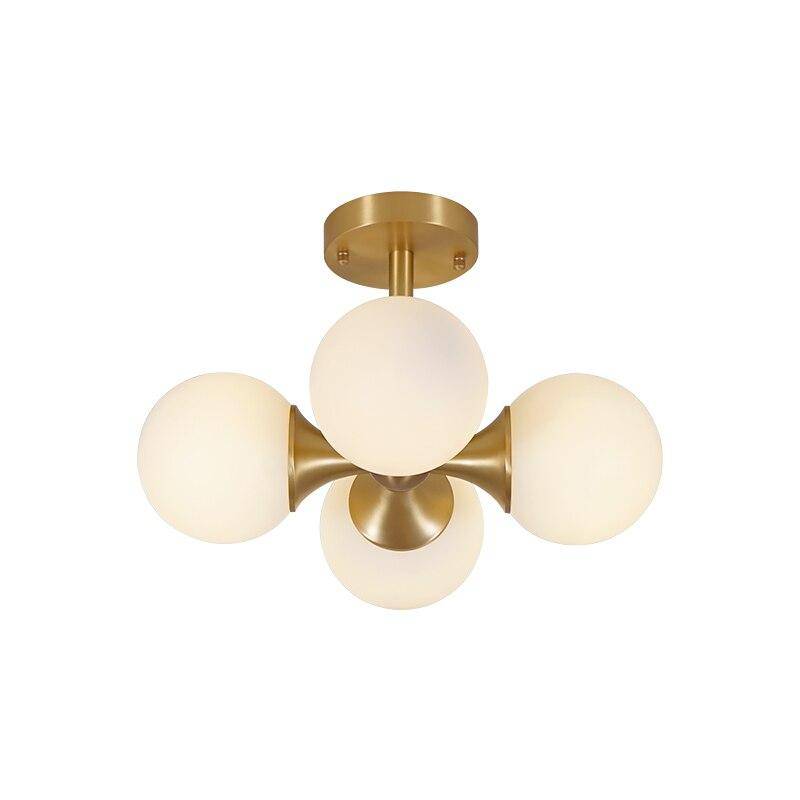 Plafonnier LED design doré avec boules en verre