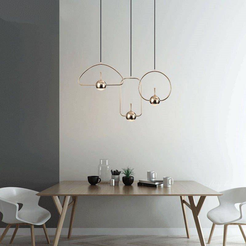 Suspension design à LED formes chromés Industrial