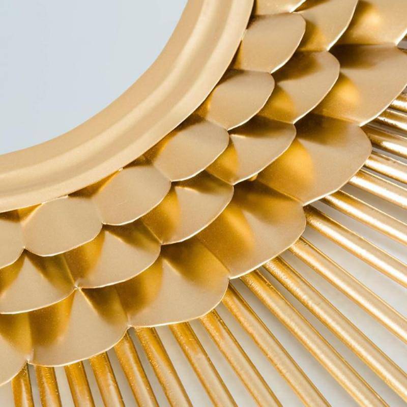 Miroir mural décoratif rond soleil doré Sunglasses