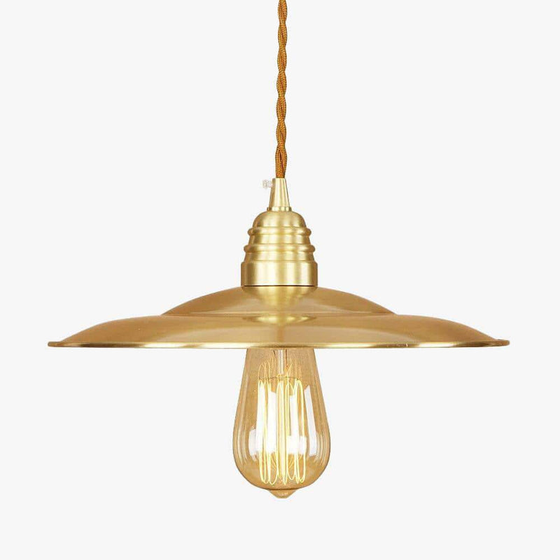 Suspension design à LED abat-jour disque en métal doré Novel