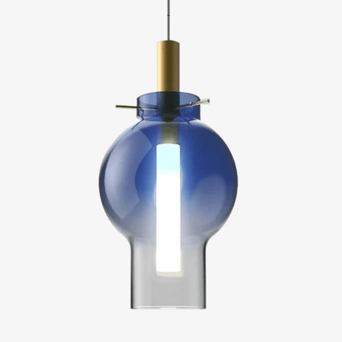 Suspension design boule en verre coloré à LED