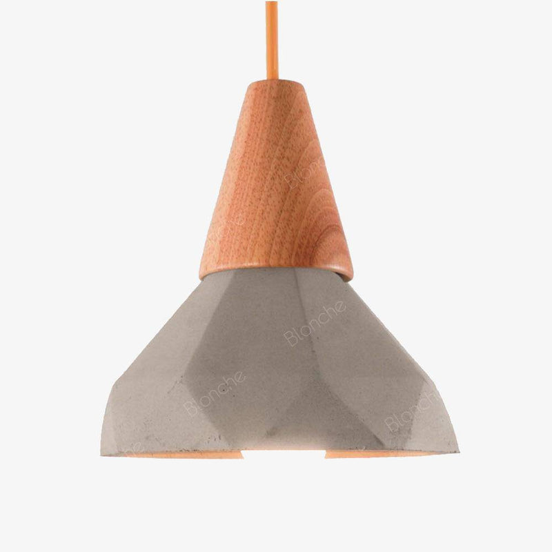 Suspension design LED en ciment et bois style Loft Decor