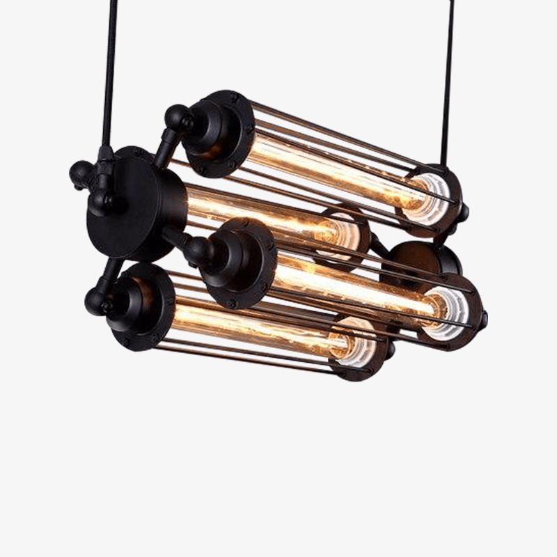 Suspension industrielle LED avec ampoule et abat-jour métal rétro