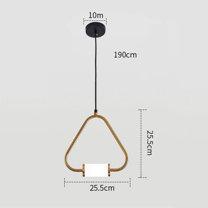 Suspension moderne LED tubes dorés avec forme géométrique Nyla