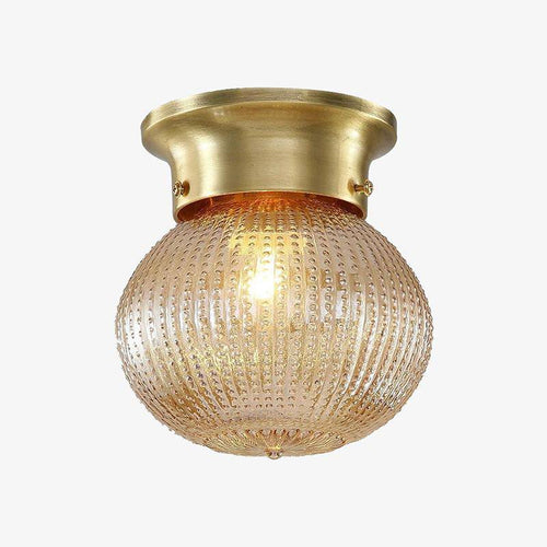 Suspension rétro LED avec métal doré et verre cristal