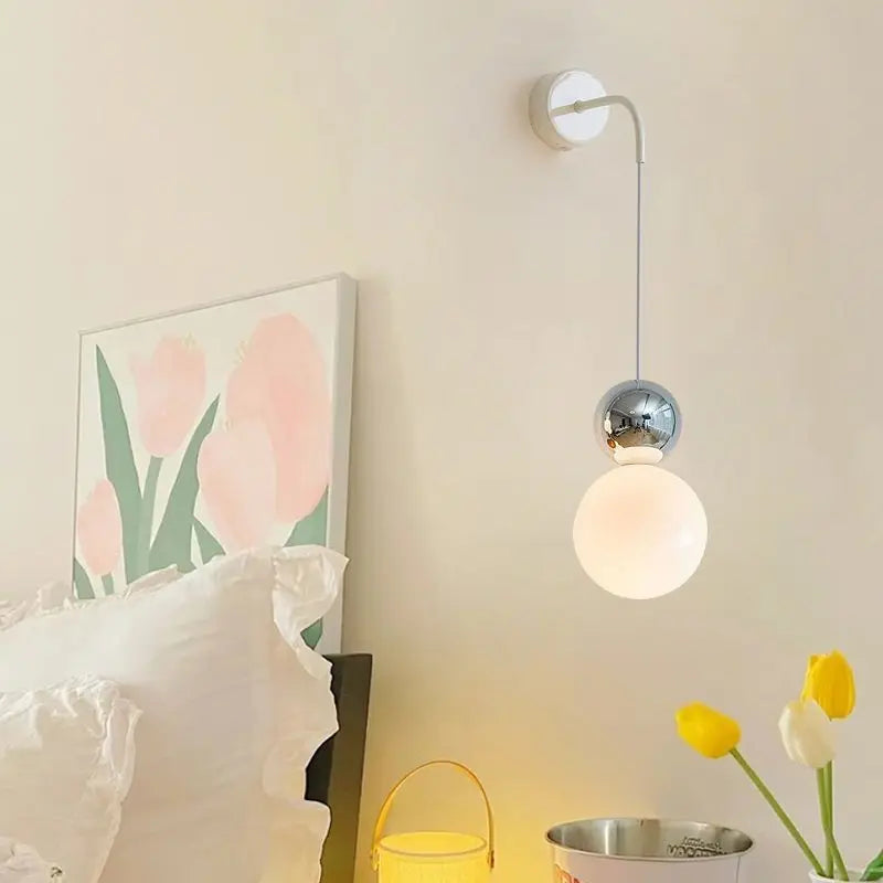 lampe led nordique minimaliste suspendue avec boule de crème