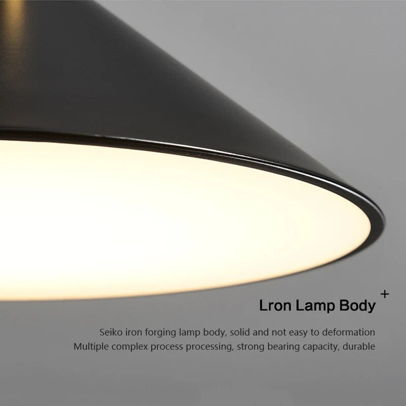 lampe suspendue moderne fer abat-jour décoration intérieure café bar - vue 5 sur 10