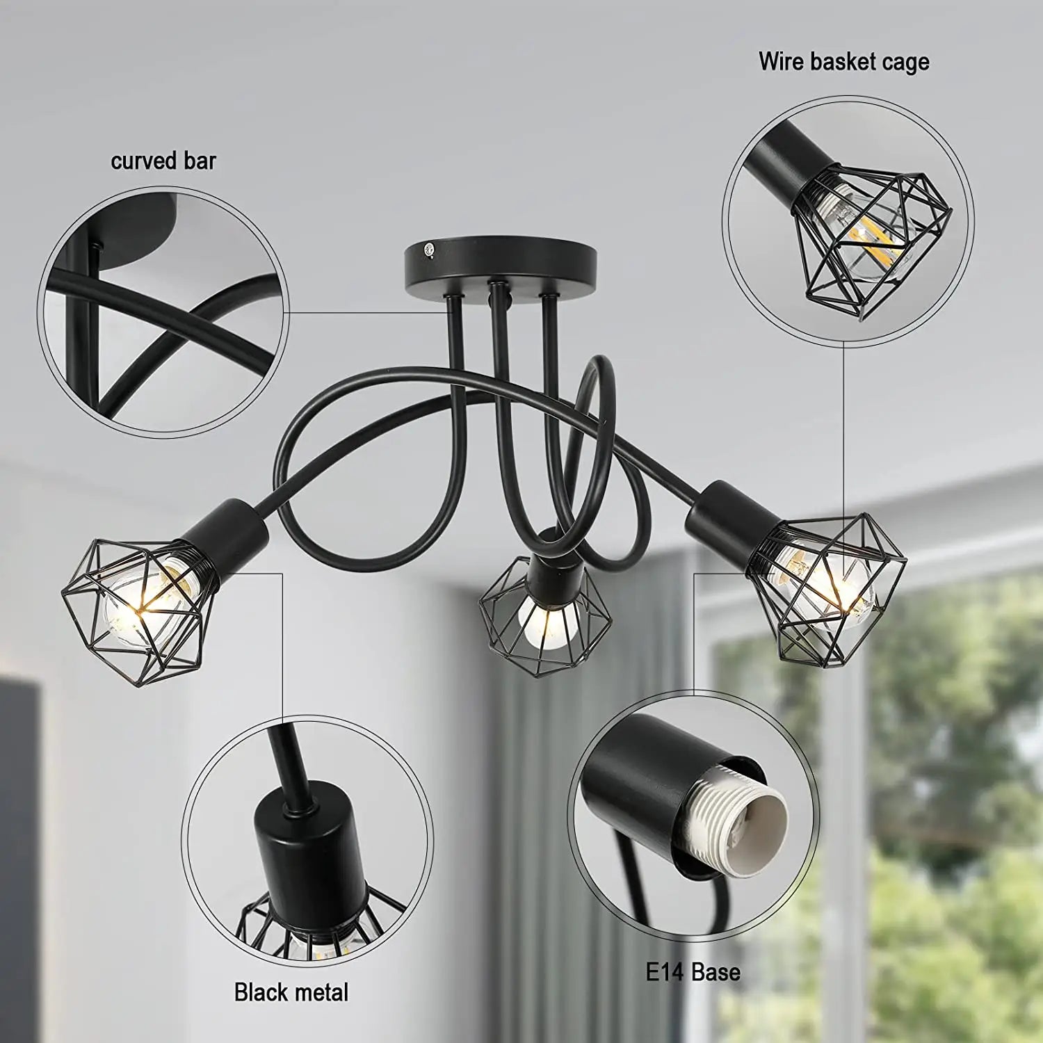 plafonnier led réglable angle led décoratif cuisine maison - vue 5 sur 8