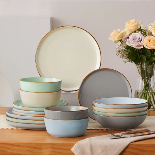 Service de table gres 16 pieces assiettes bols