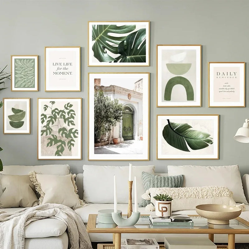 art mural toilé décoration intérieure feuilles de monstera