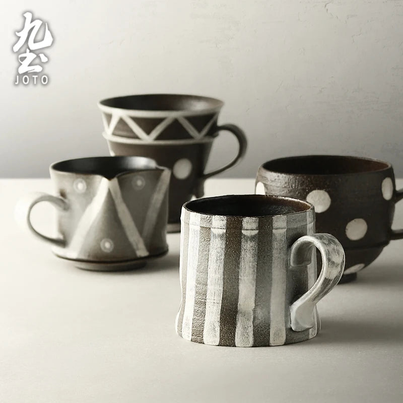 Mug café céramique ergonomique style rustique vintage artisanal