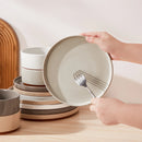 Service de table porcelaine assiettes bols bord relevé