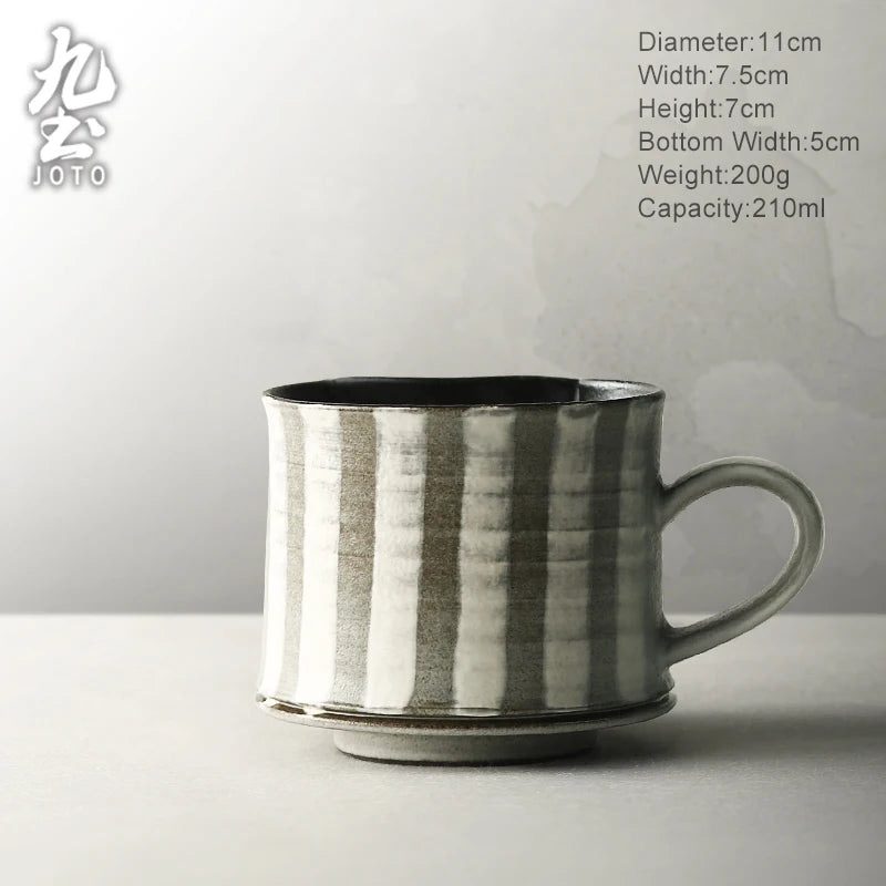 Mug café céramique ergonomique style rustique vintage artisanal