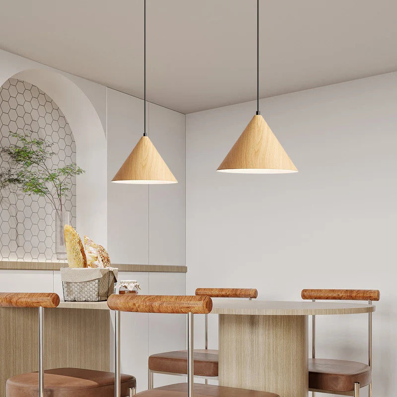 lustre nordique créatif grain de bois simple moderne vintage - vue 4 sur 8
