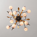 lustre antique avec abat-jour en forme de tulipe art