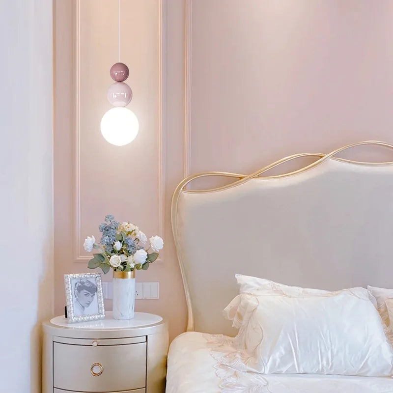 lampe led nordique minimaliste suspendue avec boule de crème