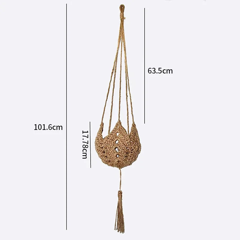 panier suspendu en macramé pour plantes décoratives - vue 8 sur 7