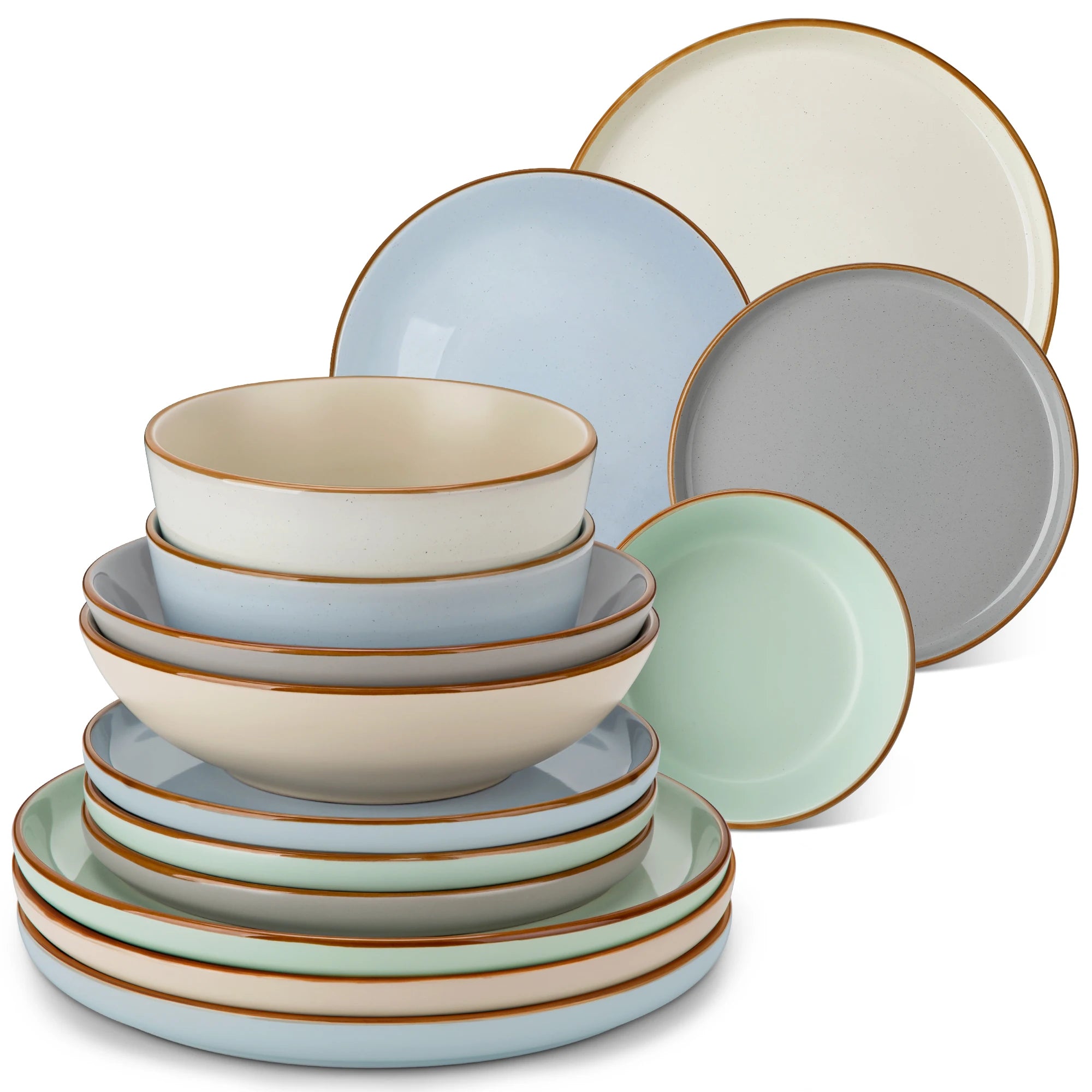 Service de table gres 16 pieces assiettes bols