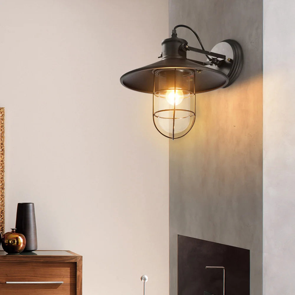 Vintage industriel LED Cage applique murale rétro Loft appliques noir abat-jour E27 applique lumières moderne intérieur luminaire - vue 5 sur 9