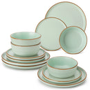 Service de table gres email brillant 12 pieces