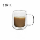 Tasse double paroi verre borosilicate avec anse thermique