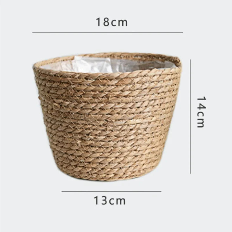 panier à fleurs en paille tressée pour décoration intérieure et extérieure - vue 16 sur 18