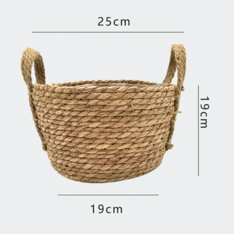 panier à fleurs en paille tressée pour décoration intérieure et extérieure - vue 15 sur 18