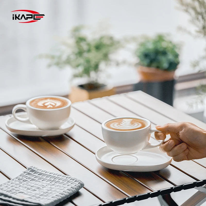 Tasse latte céramique avec soucoupe grande capacité 270ml