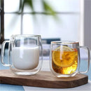 Tasse double paroi verre borosilicate avec anse isolante