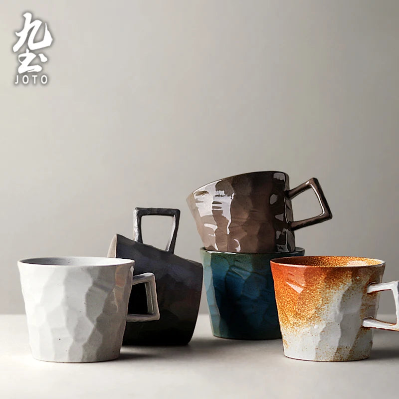 Tasse cafe ceramique artisanale style vintage rustique - vue 2 sur 7