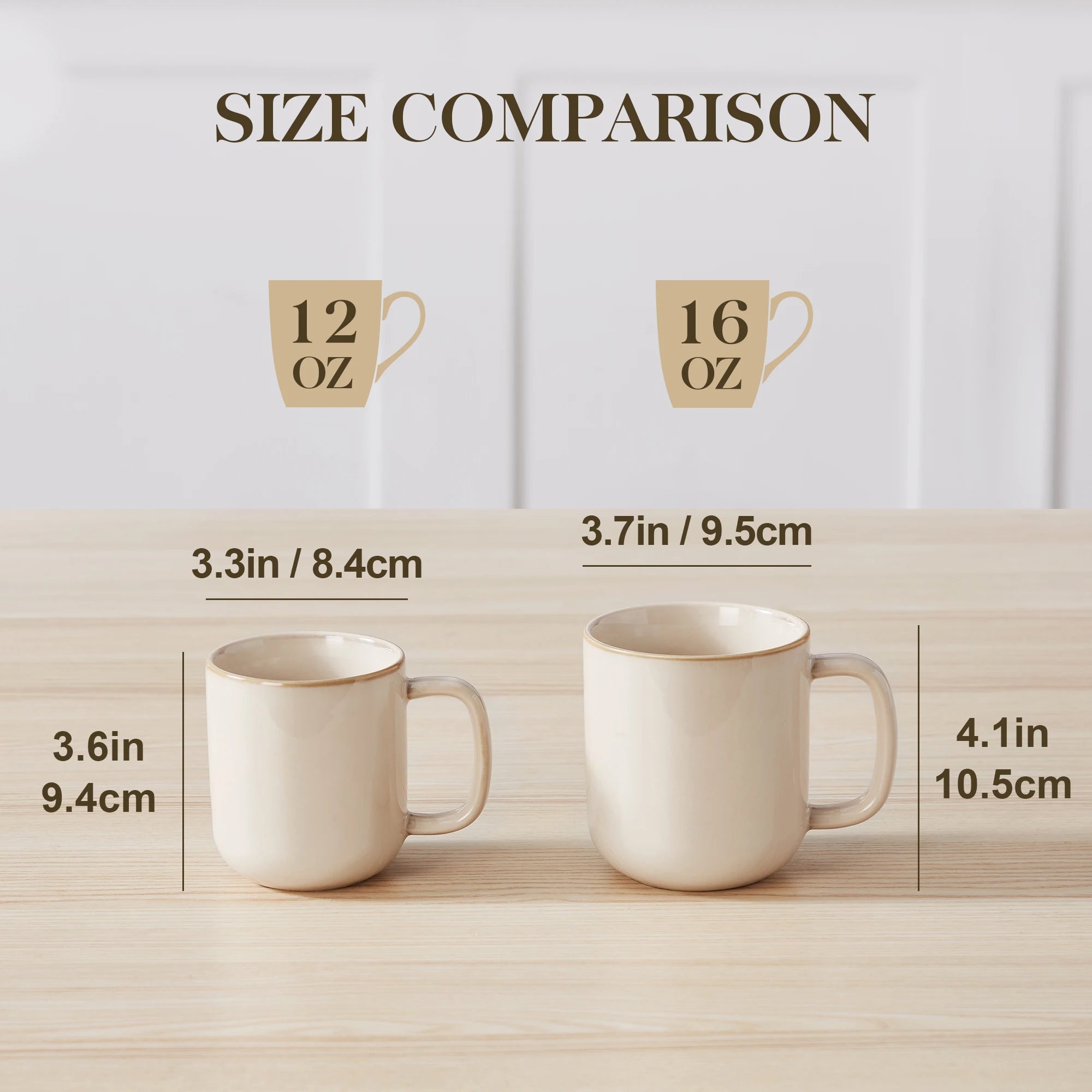 Ensemble tasses gres style moderne pour cafe the - vue 4 sur 7