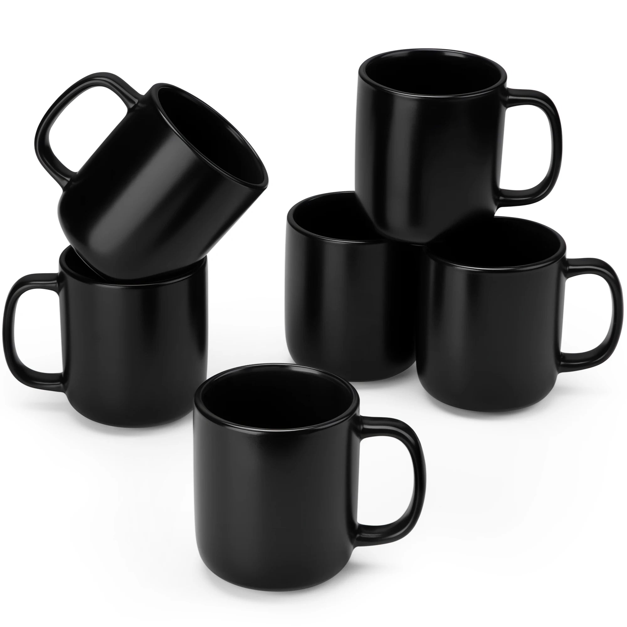Ensemble tasses café grès mat design moderne 460ml - vue 2 sur 5