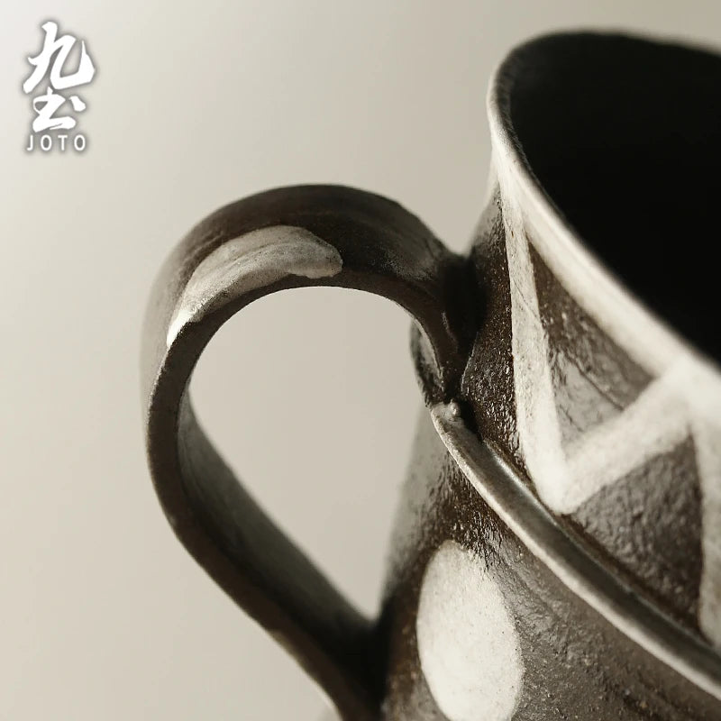 Mug café céramique ergonomique style rustique vintage artisanal