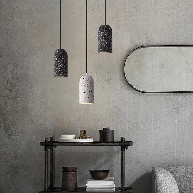 lampes suspendues en ciment led décor industriel pour établissements