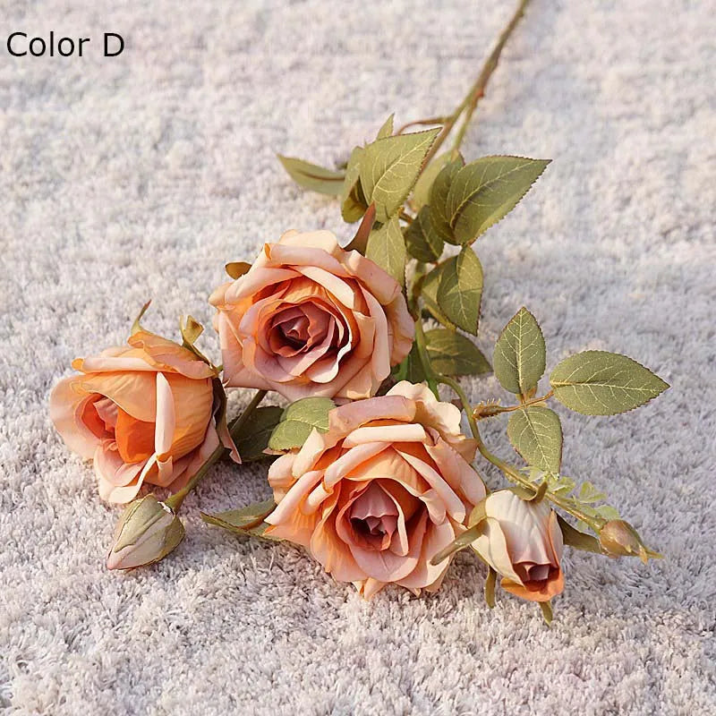nouvelle décoration automnale fleurs artificielles roses bouclées luxe mariage - vue 7 sur 11