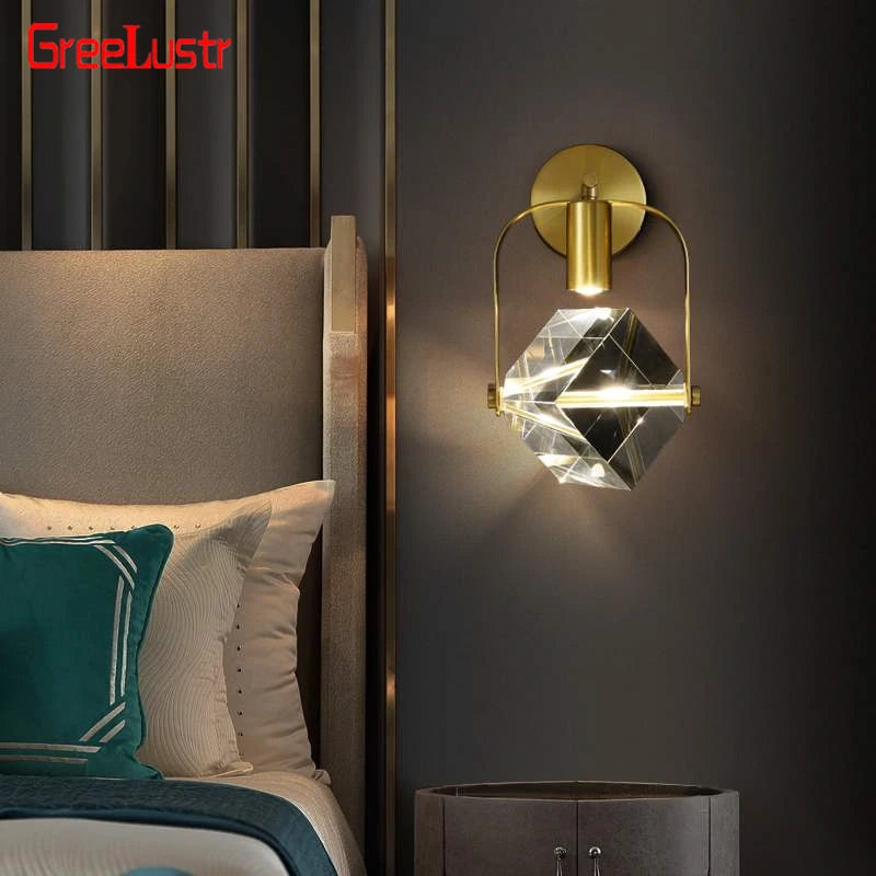 Applique murale led cristal luxe moderne décor intérieur maison chevet allée entrée. - vue 7 sur 13