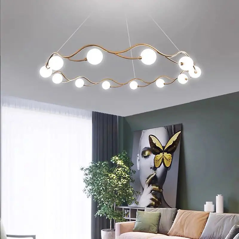 lustre moderne en verre blanc décoration artistique pour intérieur