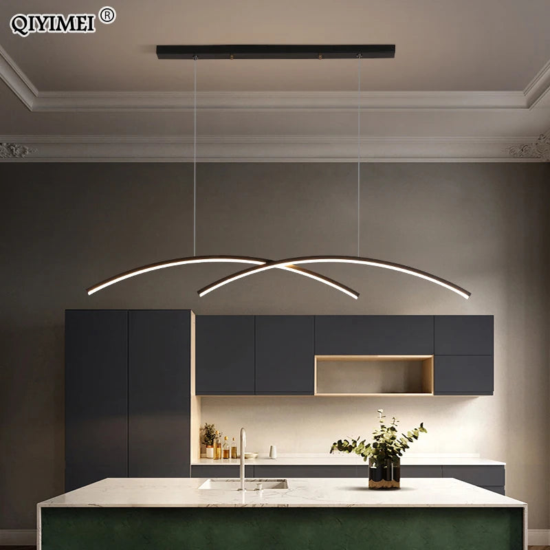 lustre suspendu moderne avec télécommande et lumières led intégrées
