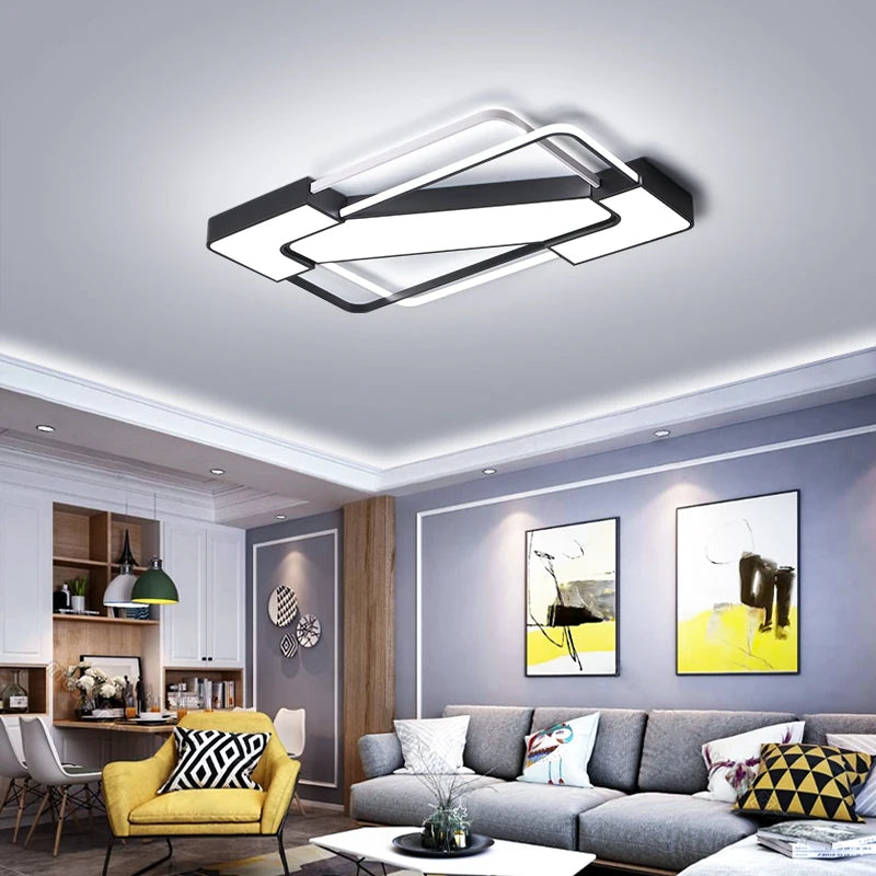 plafonnier led art déco géométrique luxe pour éclairage intérieur - vue 3 sur 13
